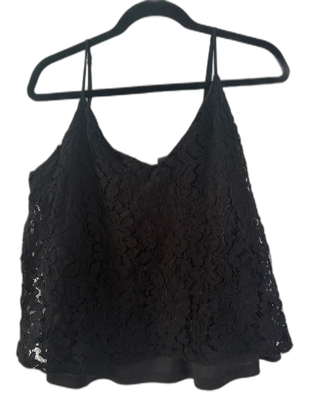 Socialite Black Lace Cami Camisole Tank Top Blouse Size XL / 14 16